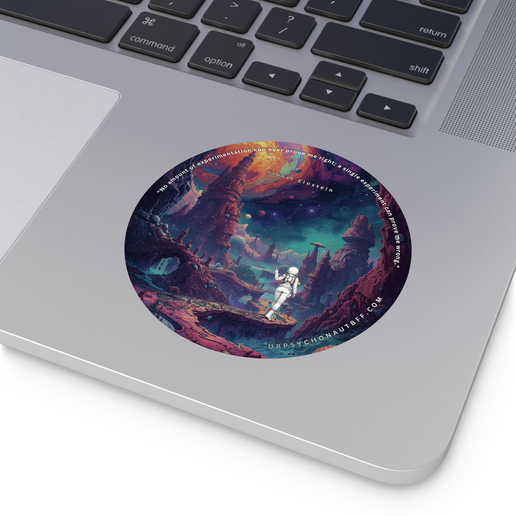 Albert Einstein No amount Quote Water-Resistant Sticker