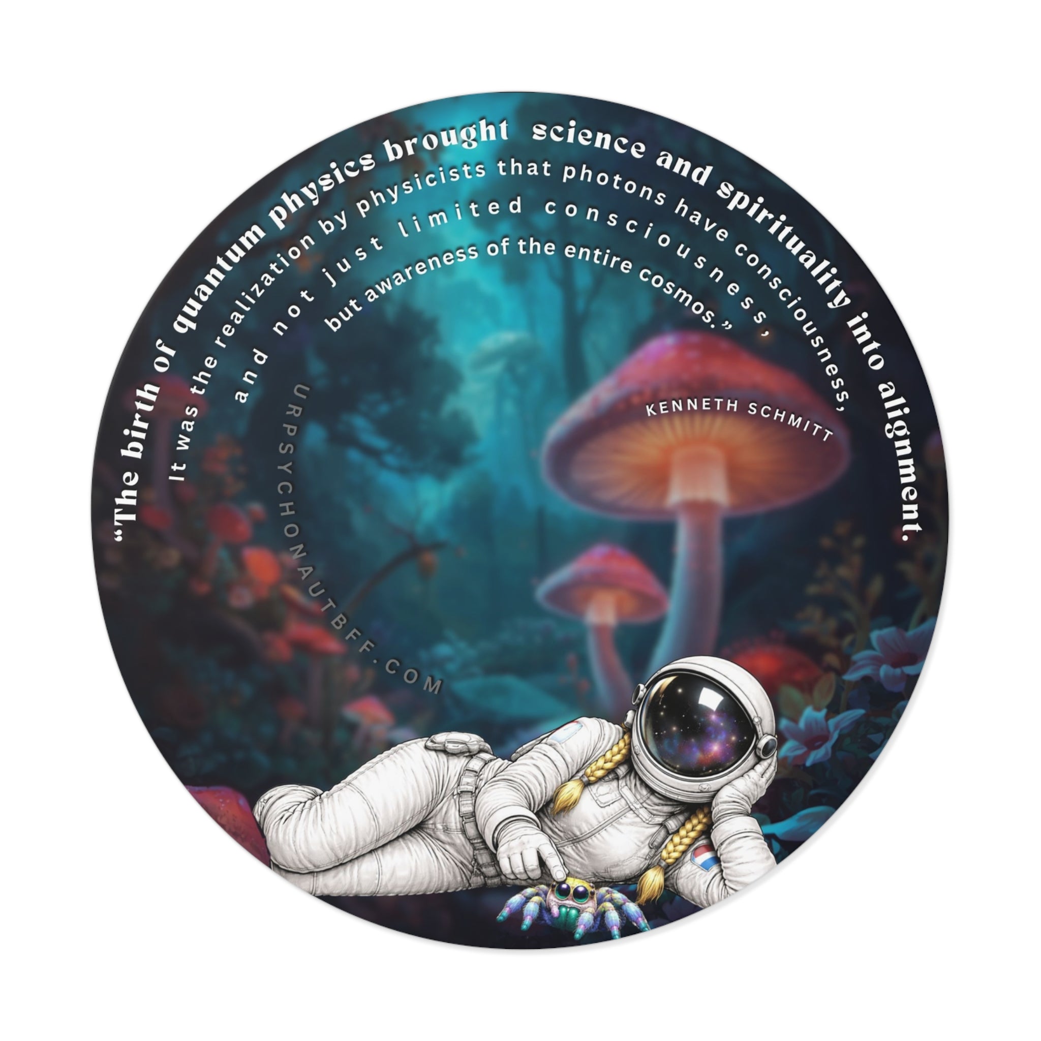 Kenneth Schmitt Quantum Physics Quote Water-Resistant Sticker