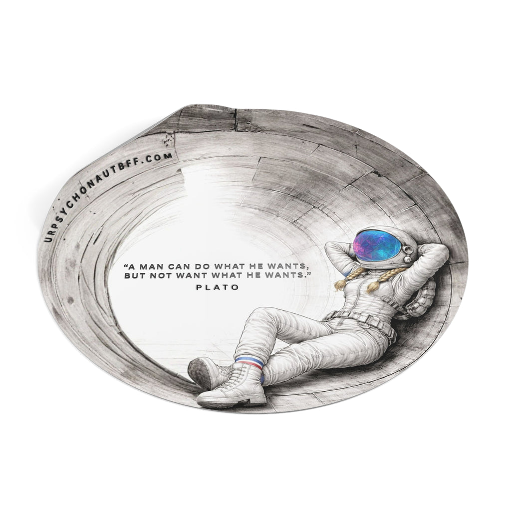 Plato A man can do what he wants Quote Water-Resistant Sticker