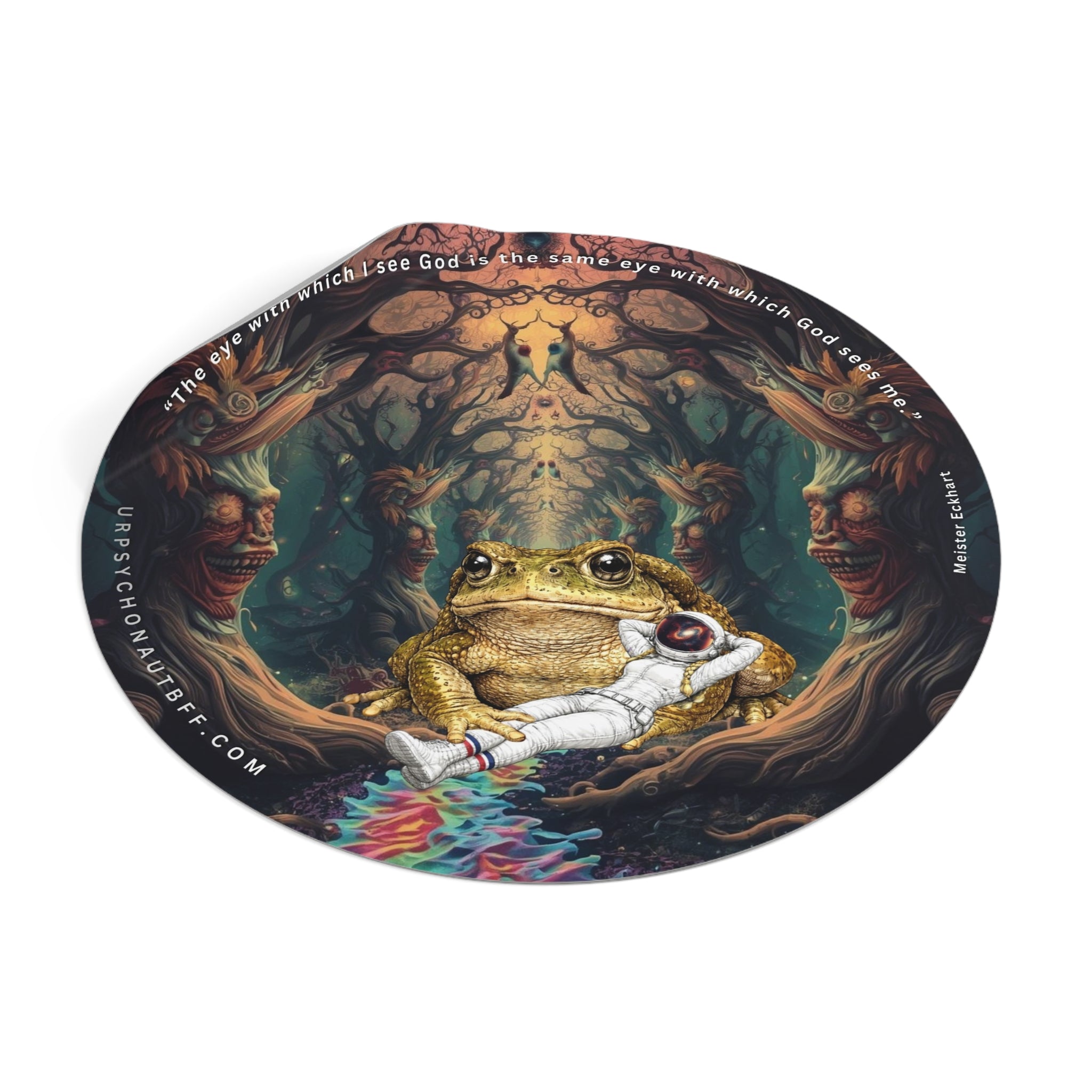 Meister Eckhart I see God Quote Water-Resistant Sticker