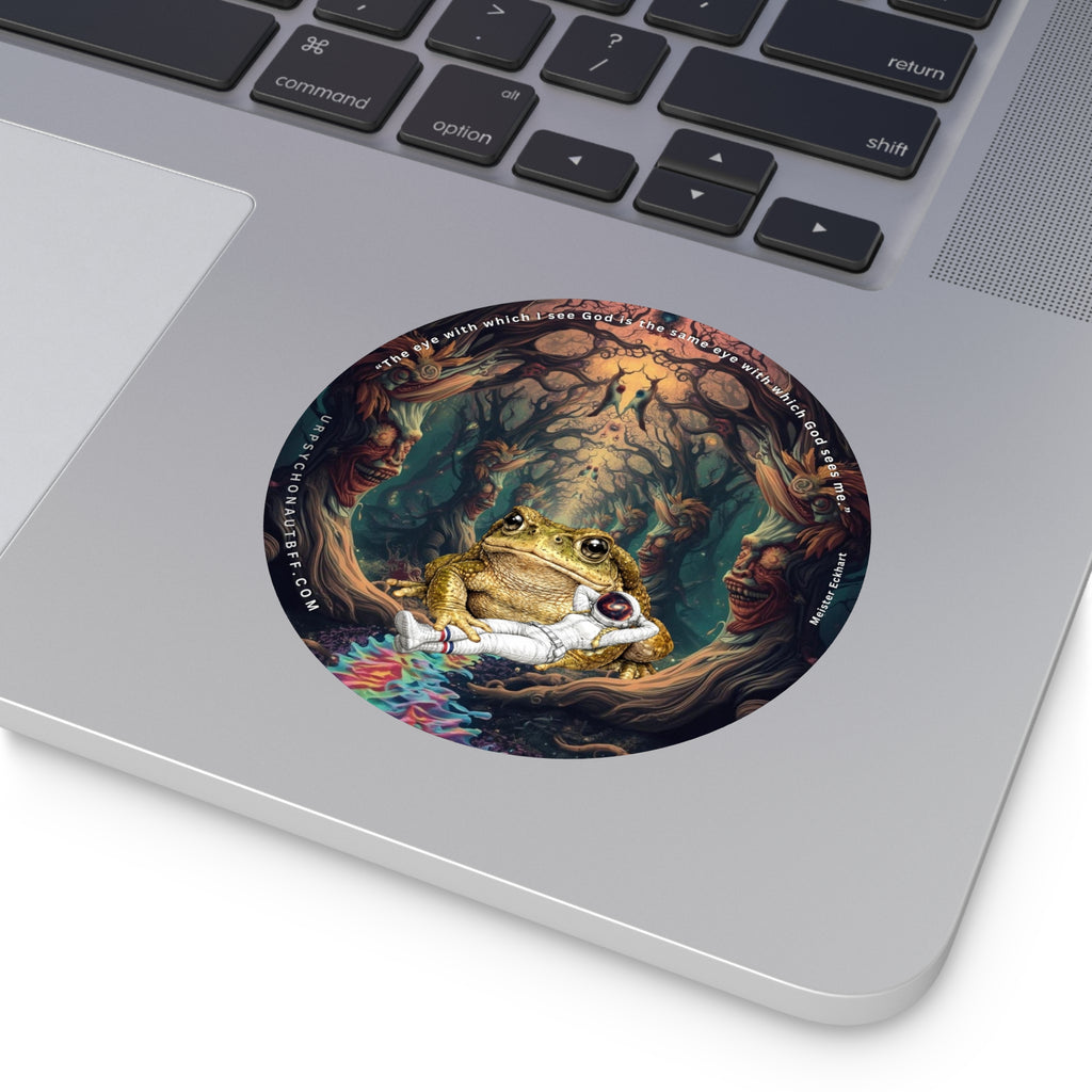 Meister Eckhart I see God Quote Water-Resistant Sticker