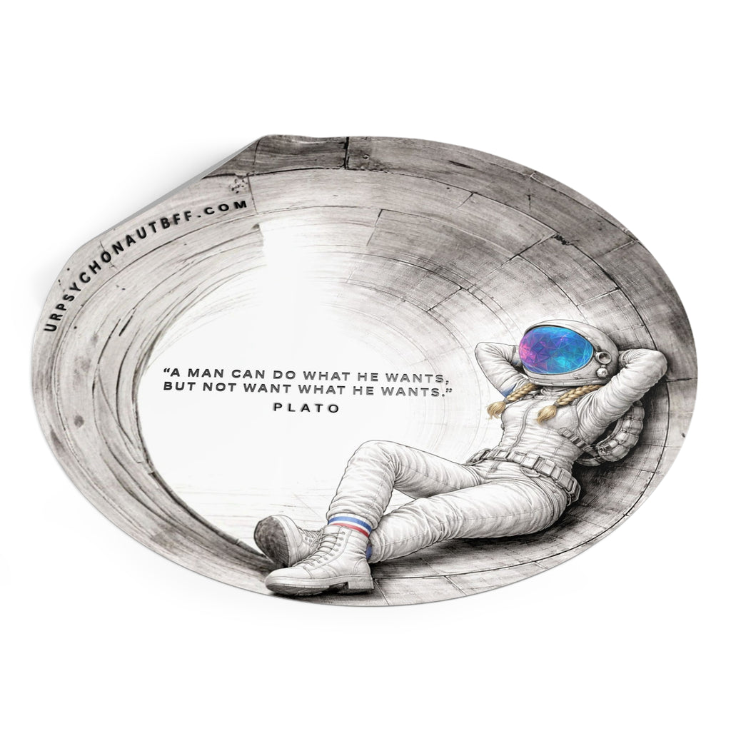 Plato A man can do what he wants Quote Water-Resistant Sticker